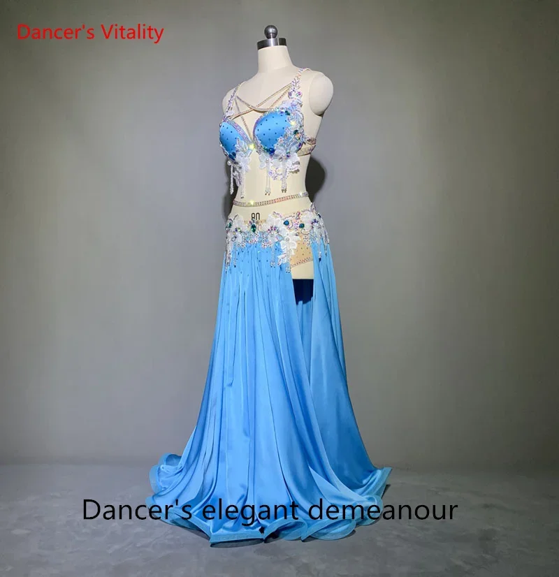 Belly Dance Performance Suit for Women Belly Dancing Bra Long Skirt Customized Child Adult Popsong Suit Oriental Dance Wear Set