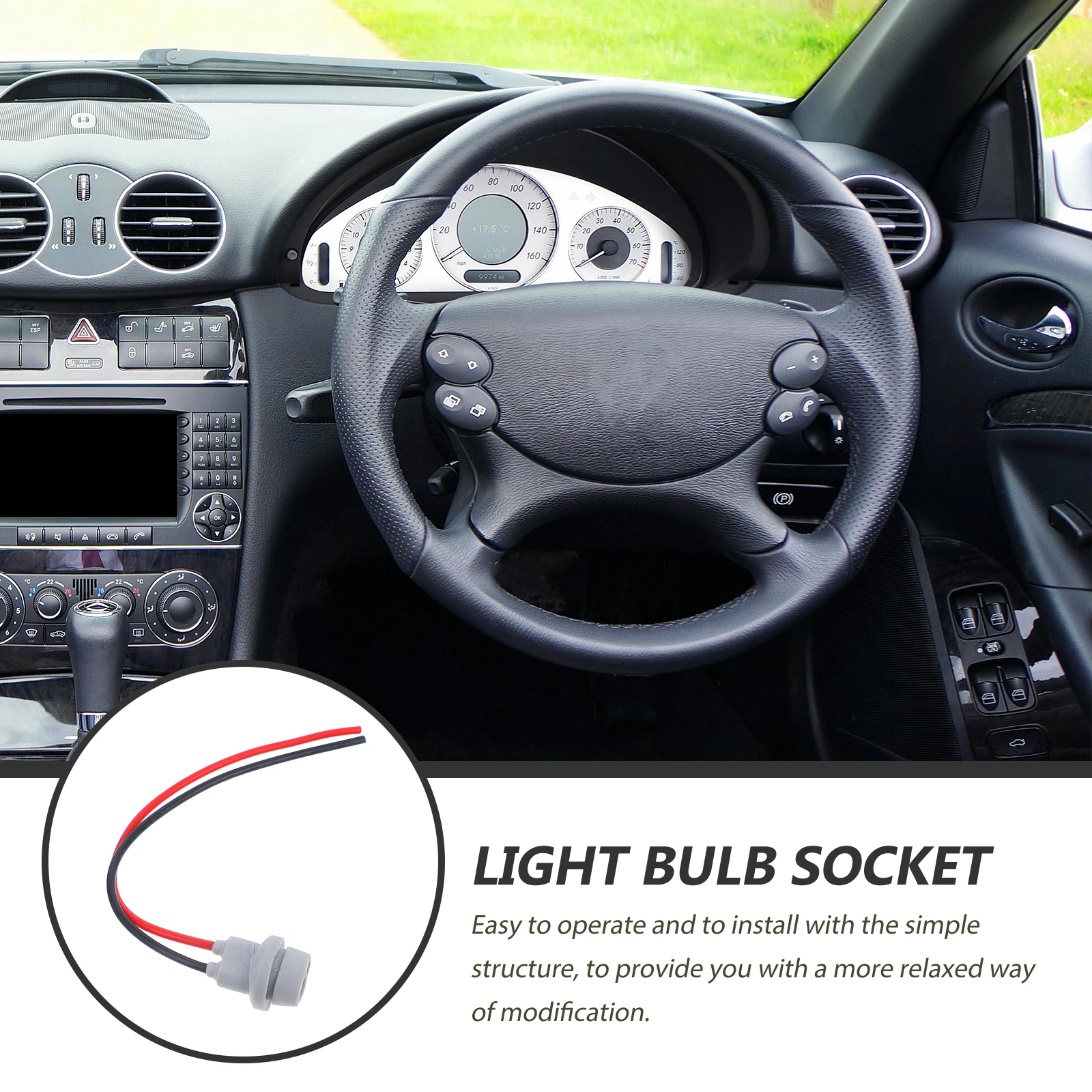 

2pcs Instrument Lamp Base Connector Car Extension Auto Light Sockets Universal Design Plug Play Multifunctional Turn for Cars