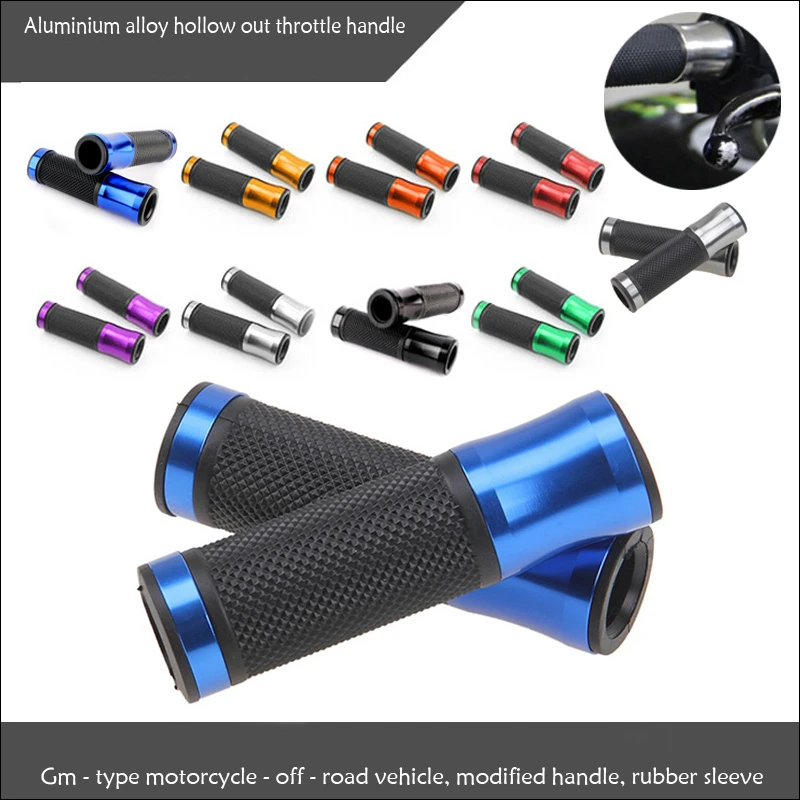 2 Pcs Universal Motorcycle Rubber Dirt Motorbike Scooter ATV Handlebar Gel Open End Hand Grip Multicolor Custom Handlebar