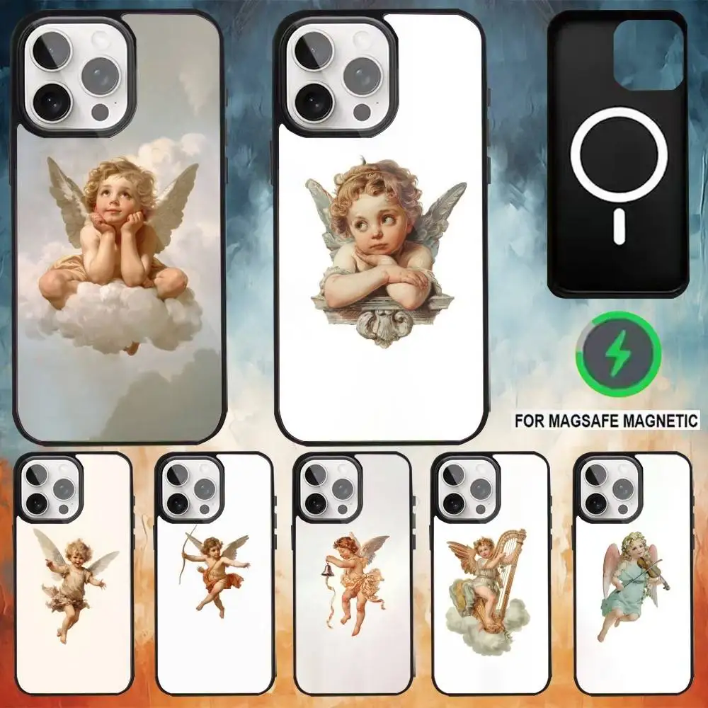 

Vintage Classic Creative Angel Phone Case For iPhone 17,16,15,14,13,12,Plus,Pro,Max for Magsafe Magnetic Wireless Charging