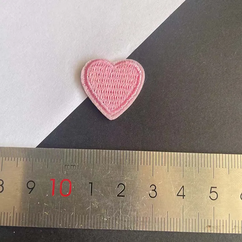 10PC/2.2*2.2CM,Tiny Heart Applique Patch Repair Clothes Sticker,Fabric Hearts Embroidery Iron on Patches for Clothing,Shirt,Shoe