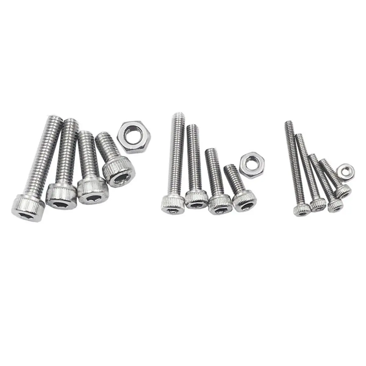 480Pcs 304 Stainless Steel Socket Head Screws Nuts Assortment Kit M2x8 M2x12 M2x16 M2x20 Metric Bolts Fasteners for Computer