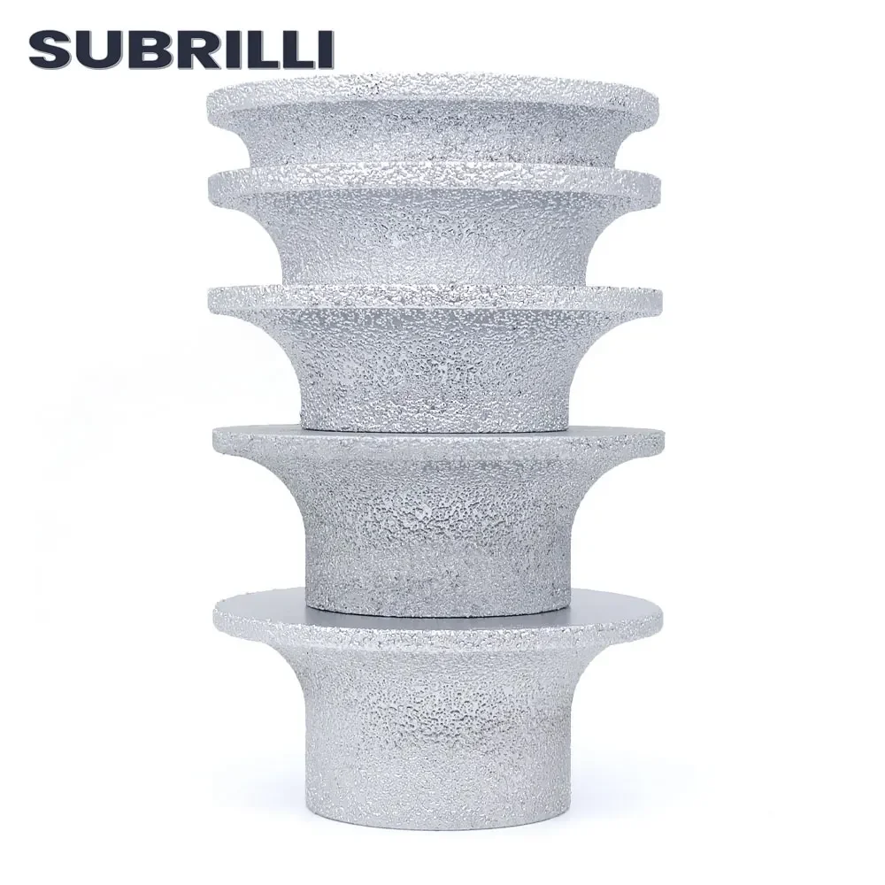 SUBRILLI Diamond Edge Profile Vacuum Brazed Grinding Wheel Router Bit Hole 20mm 3 Inch Hand Profiling Disc For Angle Grinder