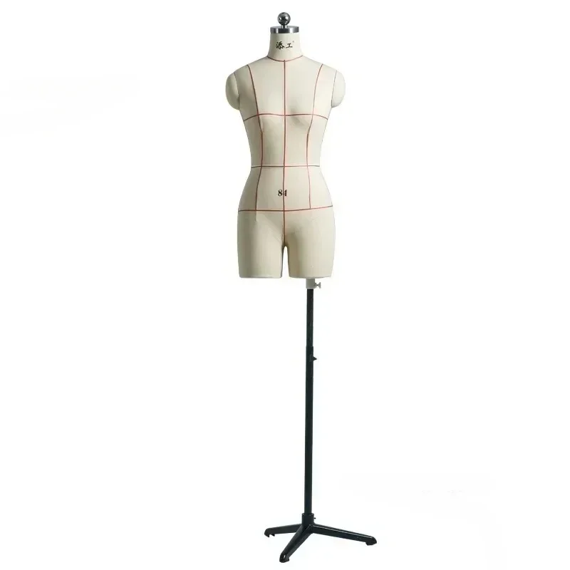 Sewing Tailor Mannequin Linen Body Show Cloth Mannequin Ladies' Clothing Upper Body Window Display Model with Wheels Base