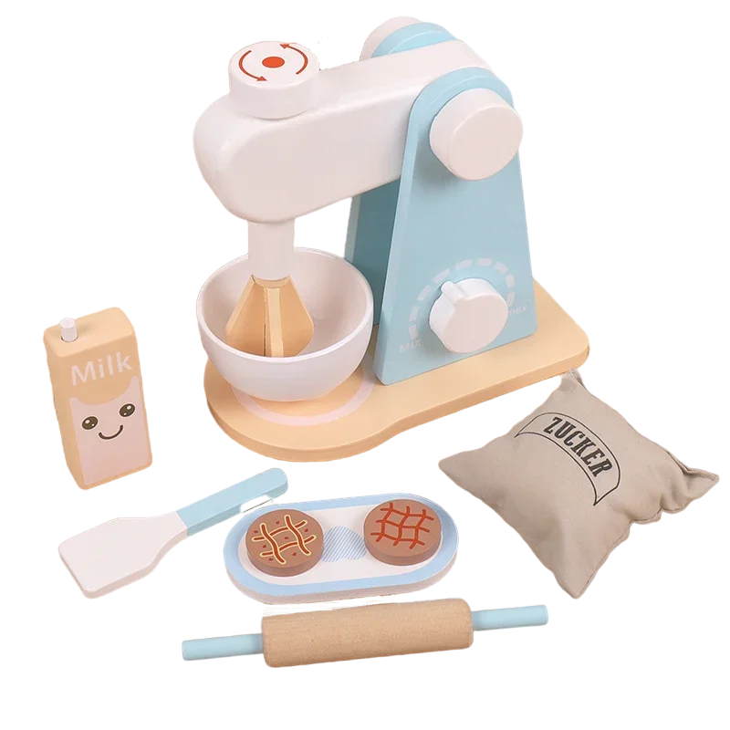 Children Wooden Kitchen Pretend Play House Toys Simulation Toaster Machine Coffee Machine Food Mixer Kids Early Education Gift