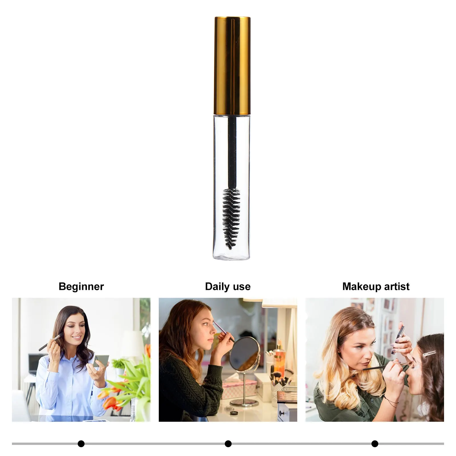 

10Pcs 10Ml Empty Mascara Bottle with Brush Refillable Travel Size Container for Cosmetics Tube