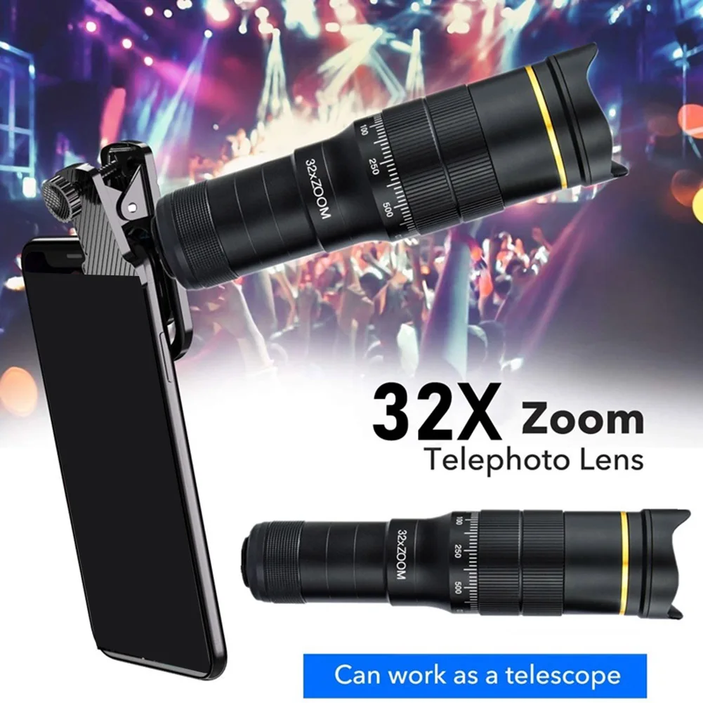 Can buy 32X Phone Lens Portable Camera Macro Zoom Lenses for Iphone 12 11 Pro Max for Samsung Fish Eyes Lens for Phone