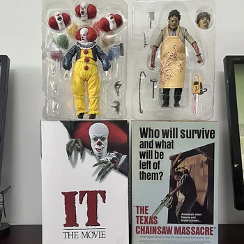 NECA Pennywise Leatherface Figure Joker Stephen King Clown Ultimate Horror Toy Doll Action Figure Model Birthday Gifts
