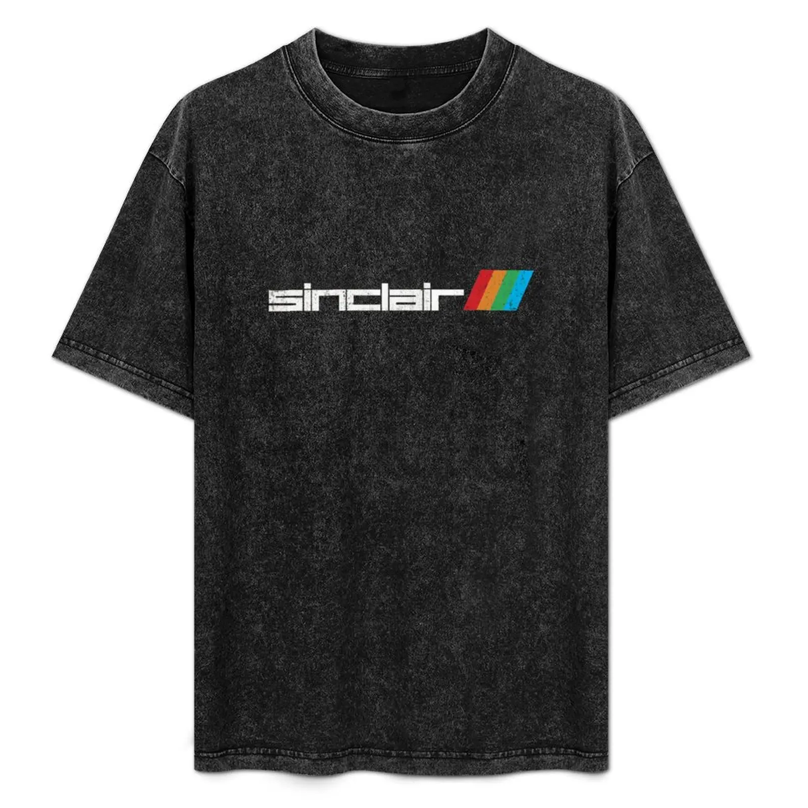 

Sinclair (ZX Spectrum) Retro Video Game Company Logo with Weathered Effect T-Shirt Big Size Short Sleeve Tee for Men