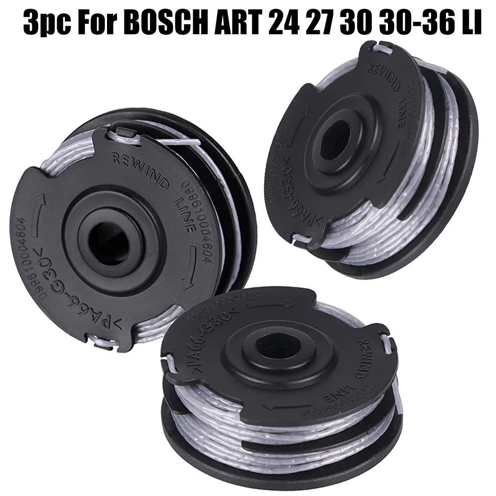 3Pcs Trimmer Line Spools Kit For Bosch ART 24 27 30 3036 LI 1 6mm Diameter 18m Length ForEf For Fortless Trimming
