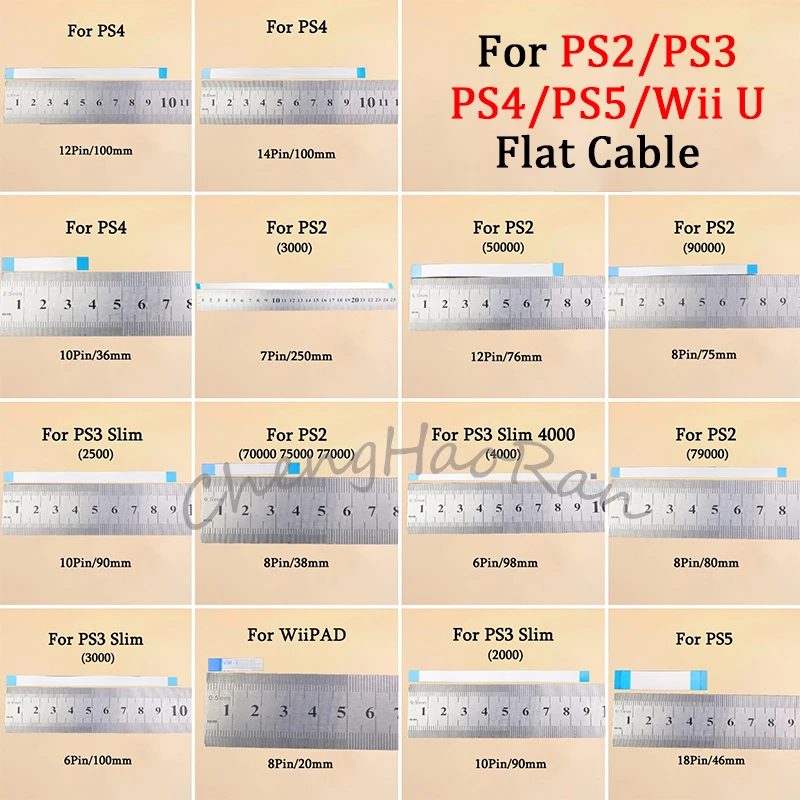 10PCS For PS5 PS4 PS3 PS2 WiiuPAD Controller Flexs For 6 7 8 10 12 14 18 Pin Power Switch Ribbon Flex Cable FPC Connector Cable