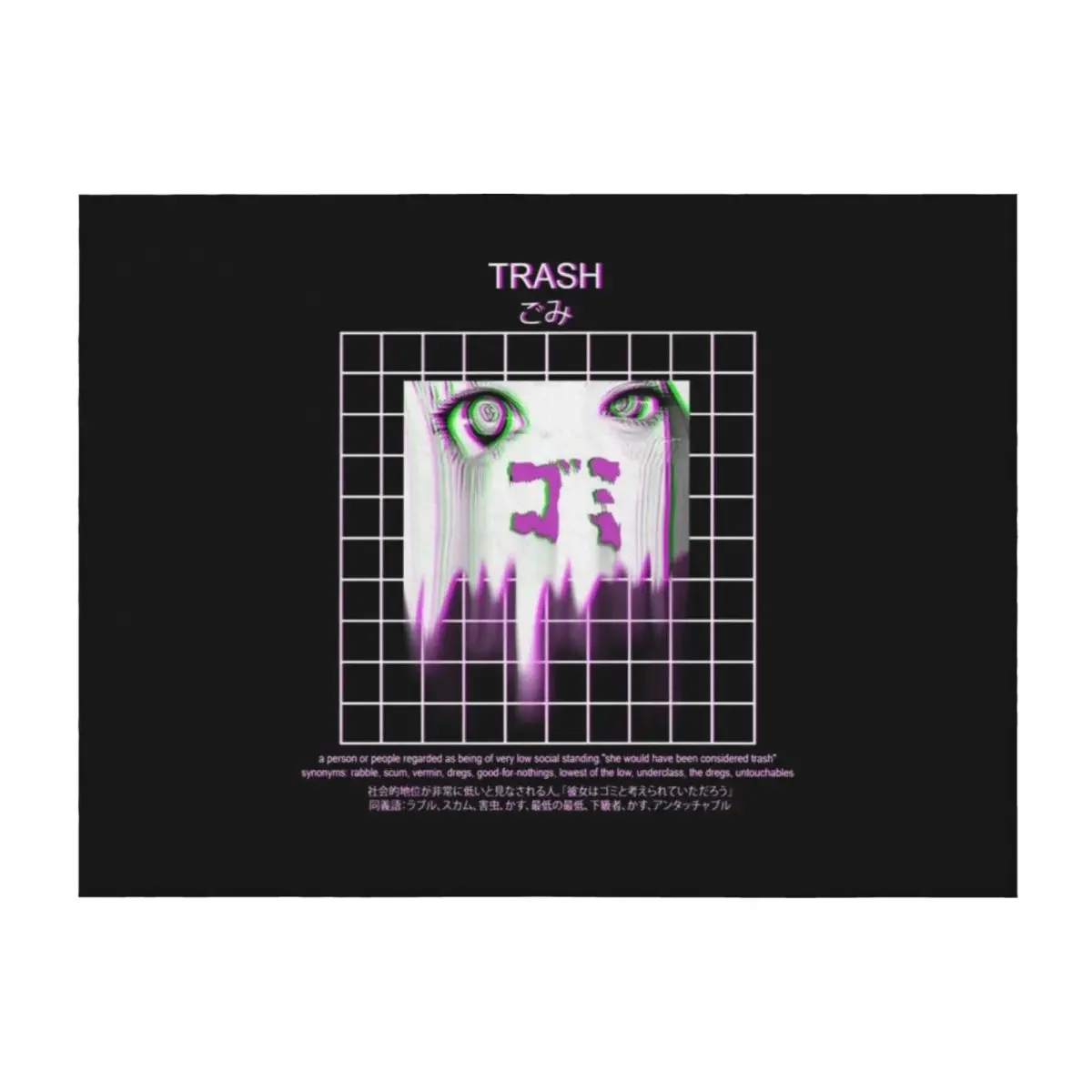 

TRASH - SAD JAPANESE ANIME AESTHETIC Throw Blanket Kid'S Nap Thin Decorative Throw Blankets