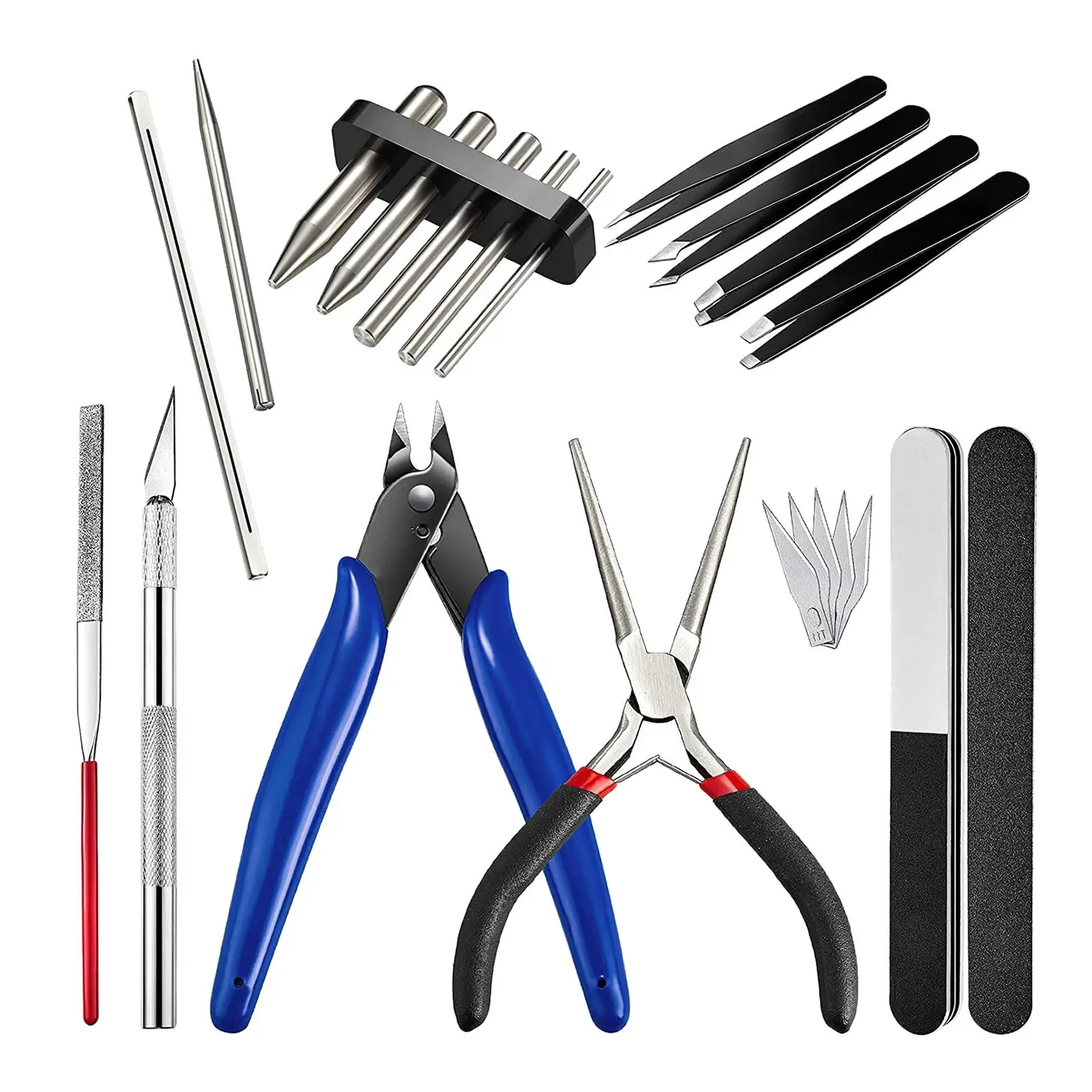 

17 Puzzle Tool Set Shape Bending Pliers for Basic Model Metal Jigsaw Puzzles Assembly Sodlering Laboratory