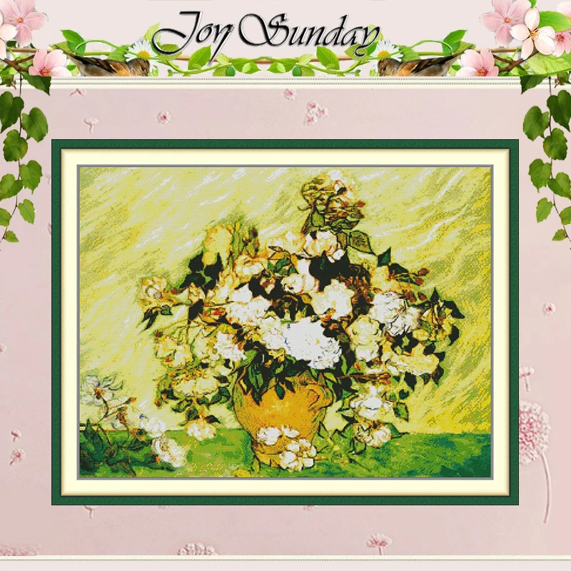 

Набор для вышивки крестом «Розы Ван Гога», «сделай сам», 11CT, 14CT, 16CT, штампованный набор для вышивки крестом DMC, вышивка, рукоделие, поделки