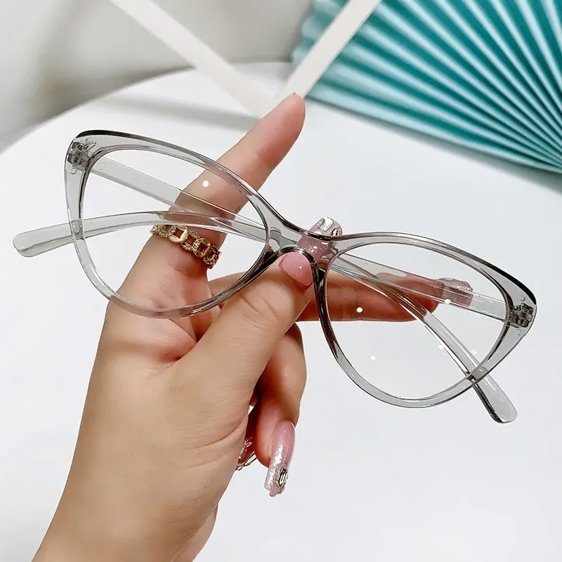 New Fashion Unisex Cat Eye Plain Glasses for Women Pc Frame Glasses for Party Eyeglasses Female Decorative Spectacles Glasses image 5