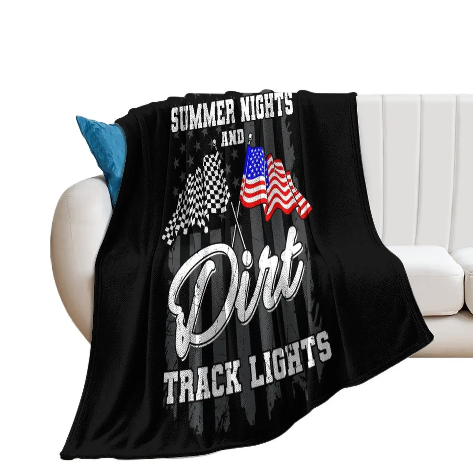 

Summer Nights Dirt Track Lights Racing Throw Blanket Travel manga Quilt Custom Blankets