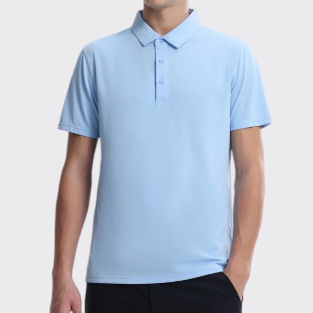 Men's Sports Quick Dry Polo Short Sleeves Men Summer Gym Running Fitness Cycling T-Shirt Breathable Fit Solid Color Sweatshirt