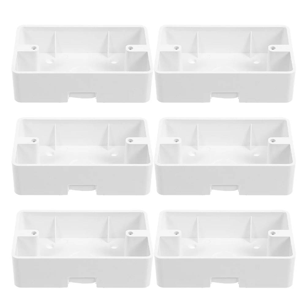

6pcs Surface Back Shallow Wall Outlet Durable Abs Electrical Junction Box Plastic Junction Box For Home Office Use