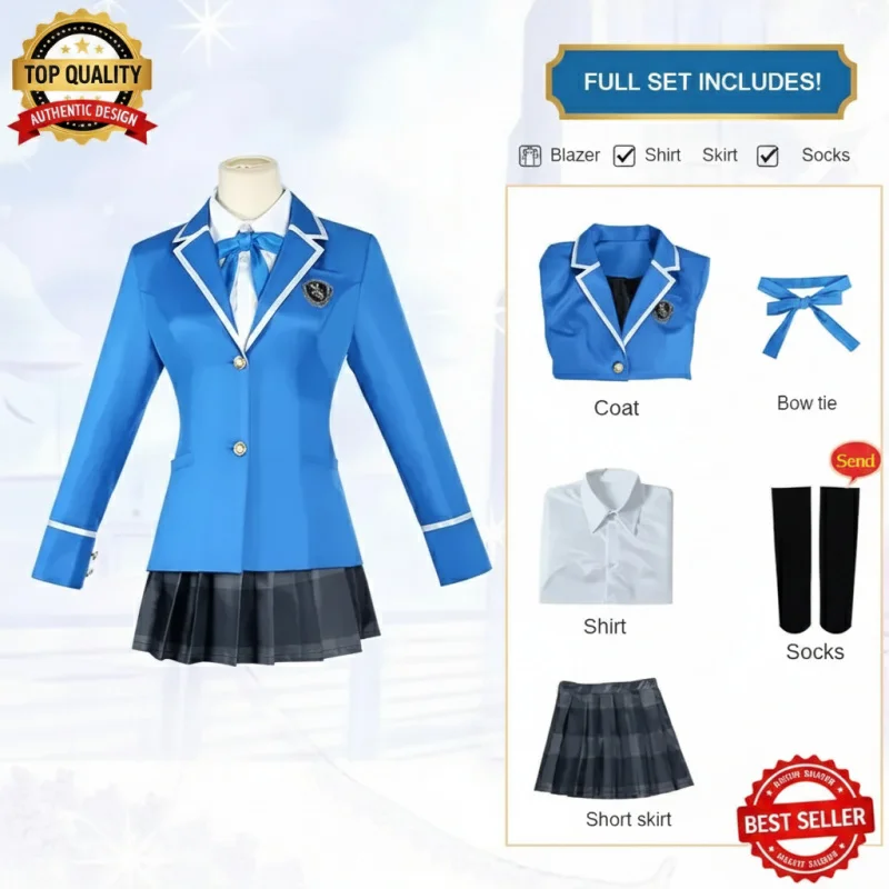 ☆SunlCos Ensemble Stars Cosplay Costume Anzu Tenshouin Eichi Narukami Arashi Nagumo Tetora Ogami Koga Anime School Uniform Suit☆ view 3