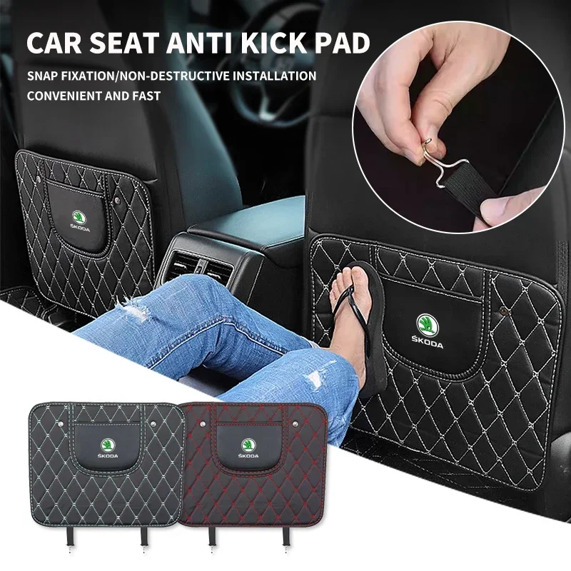 

Car Seat Back Protective Pad Anti Kick Mat For Skoda Octavia A5 Superb Old Febia Roomster 2013 2005-2008 Rapid Roomster Kodiaq