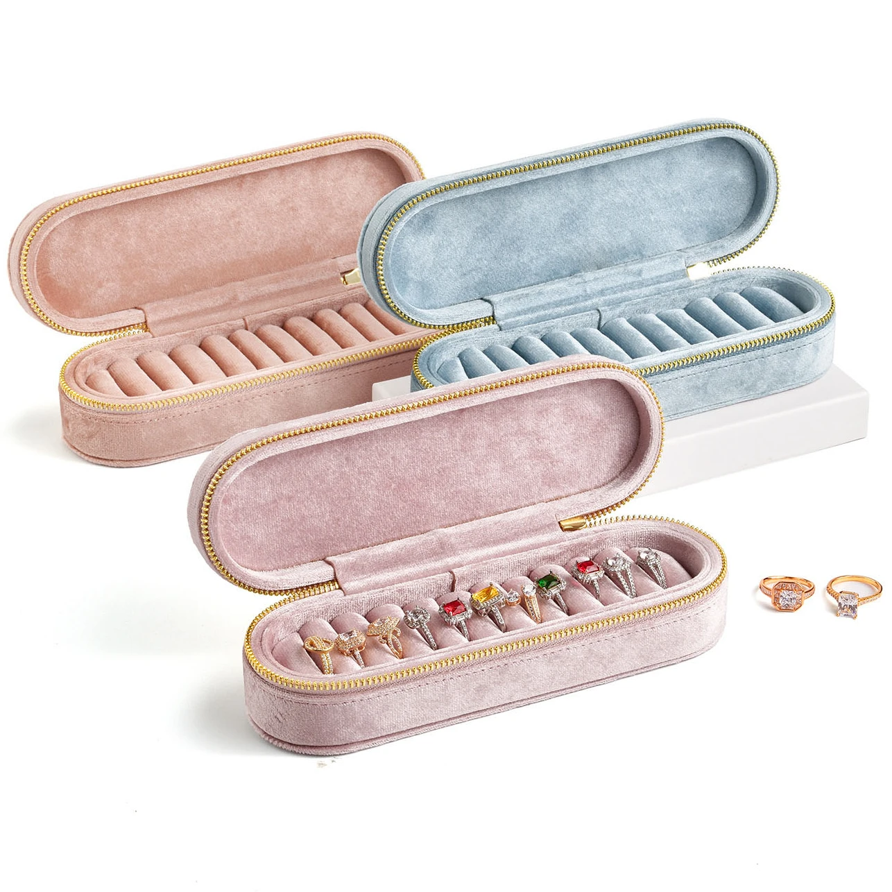 

1PC Jewelry Storage Box Display Casket Case Velvet Ring Earrings Organizer Creative Pendant High-end Gifts Packaging Case Women