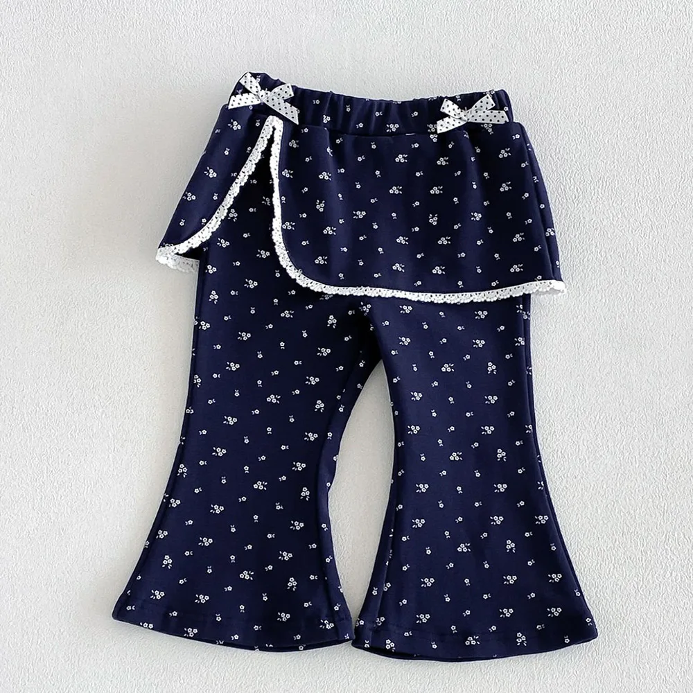 2026 Toddler Girl Flare Pants Cotton Solid Color Autumn New Arrival Kids Clothing Boot Cut Children Trousers