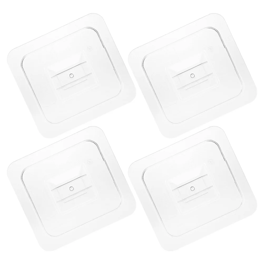 

4 Pcs Dust-proof Transparent Covers for Food Containers 1/6 Size Reusable Snack Box Lids Home Restaurant Storage