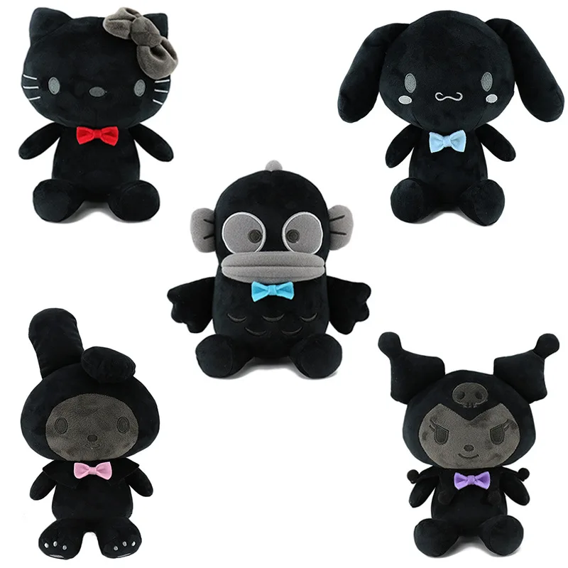 

New Sanrio Character Peripheral Dark Series Special Dolls Clownfish Kuromi Melody Cute Plush Doll Birthday Gift Bed Ornaments