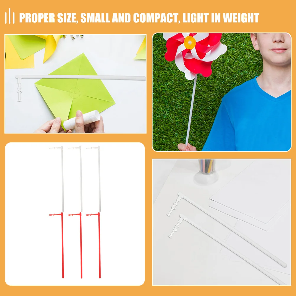 

12 Pcs Windmill Pole Accessories Making Rod Plastic Sticks Rods Ornamental Decor Pinwheels for Craft