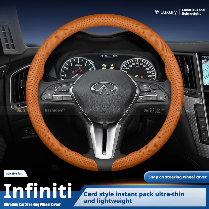 

Car Nappa leather steering wheel cover anti-slip suitable for Infiniti QX50, QX60, 80, Q70L, Q50L, FX3 auto parts