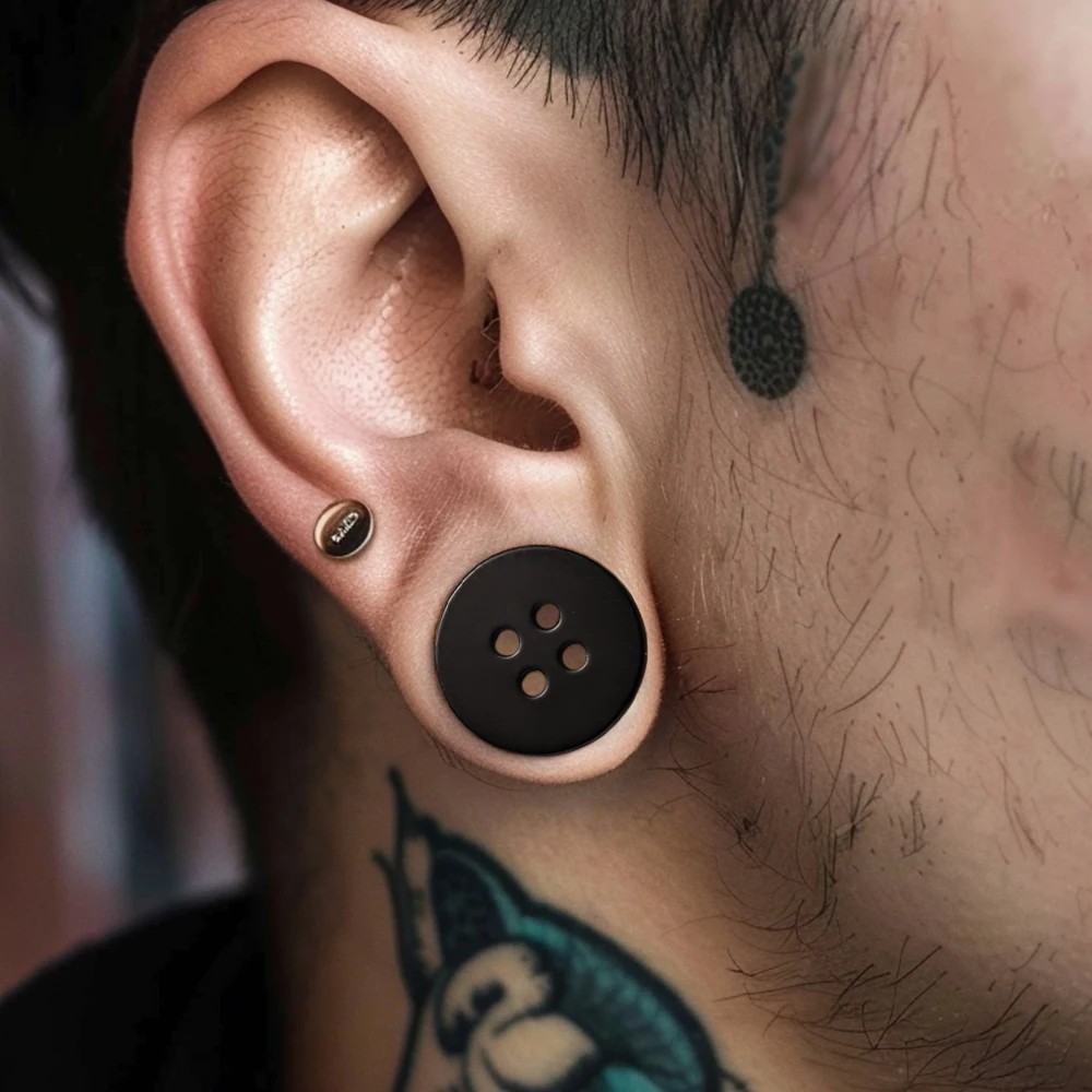 Doearko 2 Stuks Knoppen Oordopjes Meters Voor Uitgerekte Oren 316 Roestvrijstalen Oor Tunnels Body Piercing Sieraden Voor Dames Mannen