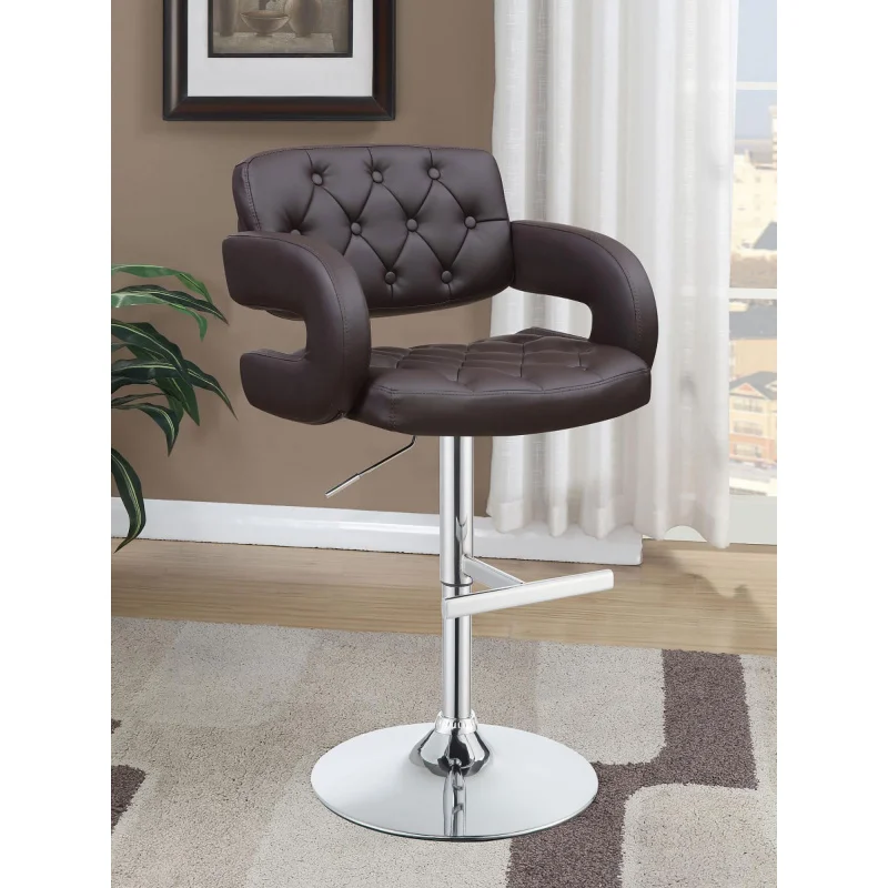 

Modern Design Metal Bar Chair Adjustable Height PU Leather Stool Living Room Dining Commercial Hotel Use Features Backrest