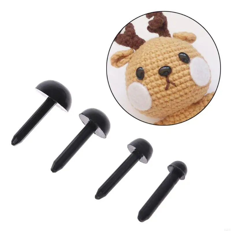 62CF 100 Buah 3Mm/4Mm/5Mm/6Mm DIY untuk Boneka Boneka Plastik Pin Hitam Mata Pengaman untuk Han