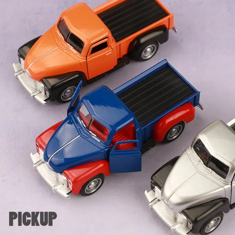 Camion Pickups moulé sous pression Vintage 11cm, modèle 1:38, Mini alliage simulé, modèle de voiture tout-terrain, Collection de décor, jouet pour enfants, cadeau
