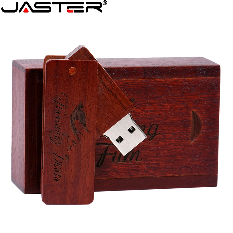 محرك أقراص فلاش USB 2.0 خشبي من JASTER محرك أقراص 64 جيجابايت 32 جيجابايت 16 جيجابايت هدية زفاف عصا ذاكرة شعار مخصص مجاني هدايا تصوير الزفاف