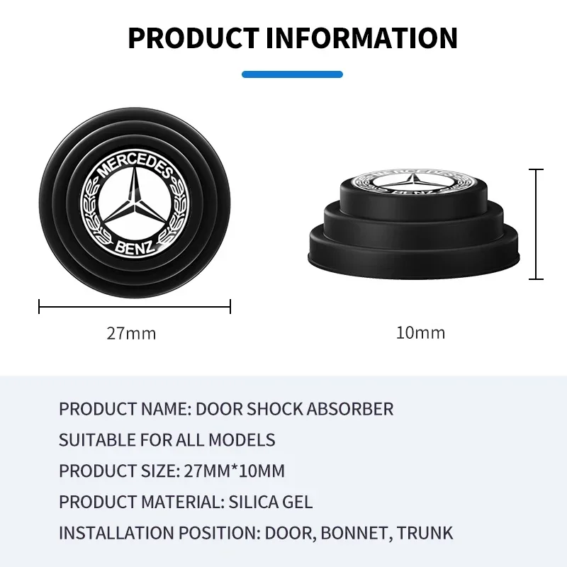 Car Silicone Shock Absorber Door Trunk Acoustic Mat For Mercedes Benz AMG W203 W206 W220 W205 W211 W212 W201 W210 W168