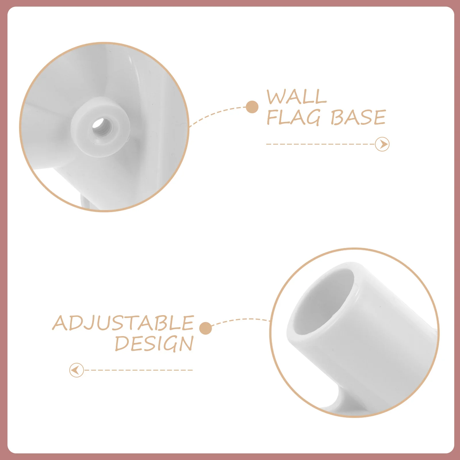 

Flag Stand Fixed Bracket Pole Holder Base Flagpole Holders White Brackets for Wall