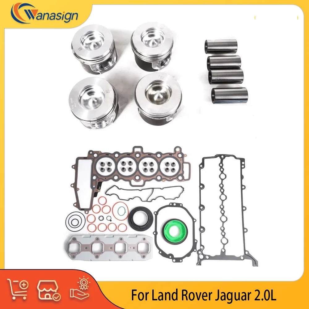 Engine Parts Full Gasket Piston & Rings Set Fit 2.0 L L4 Diesel 204DTD For Jaguar Land Rover 2.0L AJ200 LR083155 LR076636