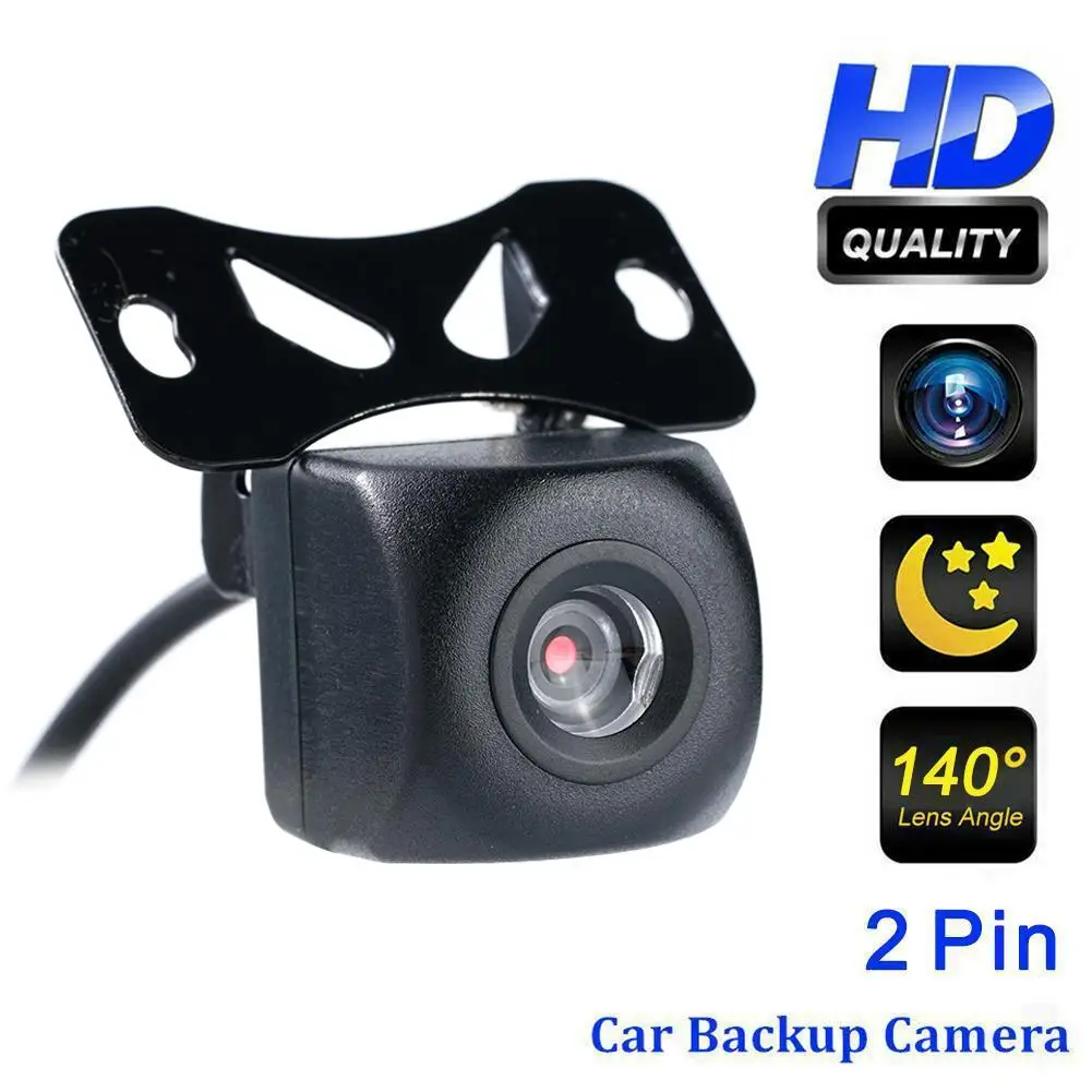 1080p HD Car Rear View Camera 2-pin Waterproof Night Vision Lens 170 Degree Park Reverse Camera For SUV Car Accessory