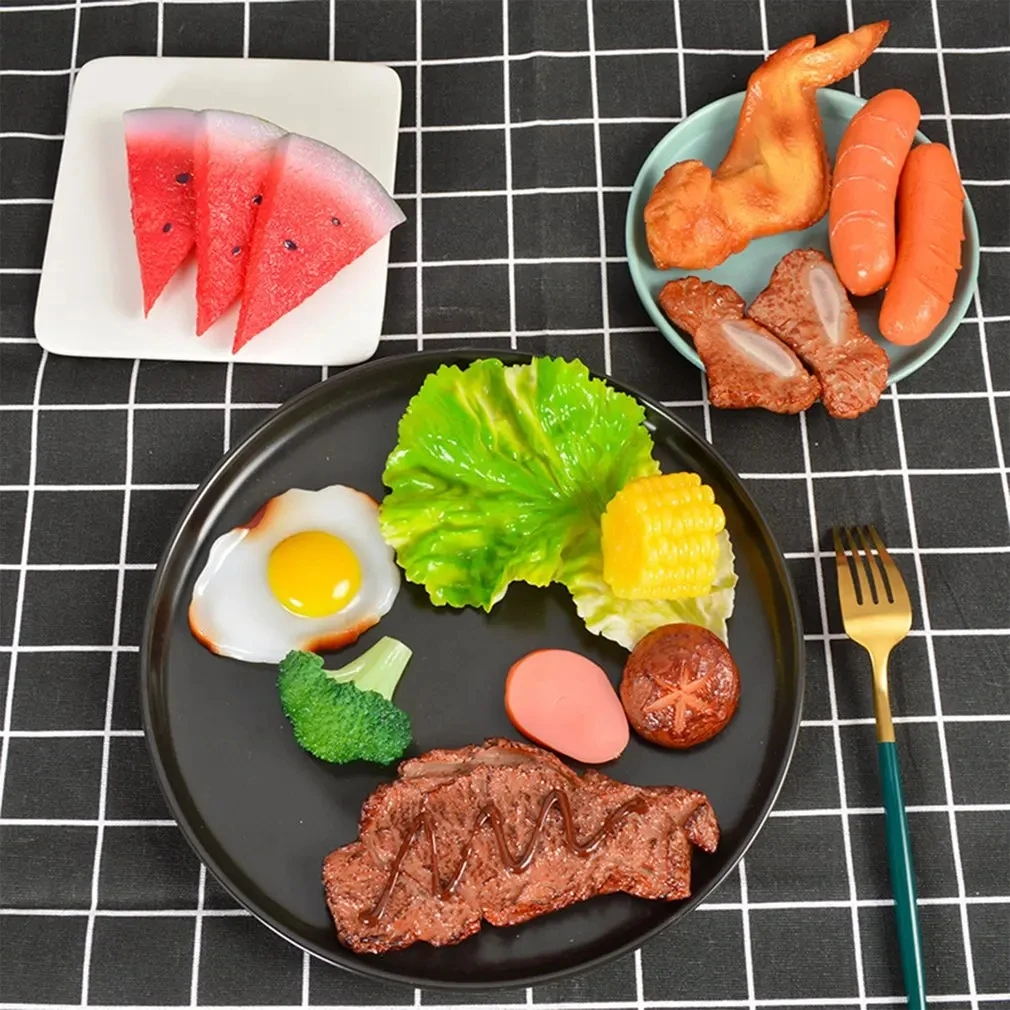 PVC Simulation Fake Steak Food Model Photography Props Restaurant Decoration Props Good-looking and Realistic Food Light Weight