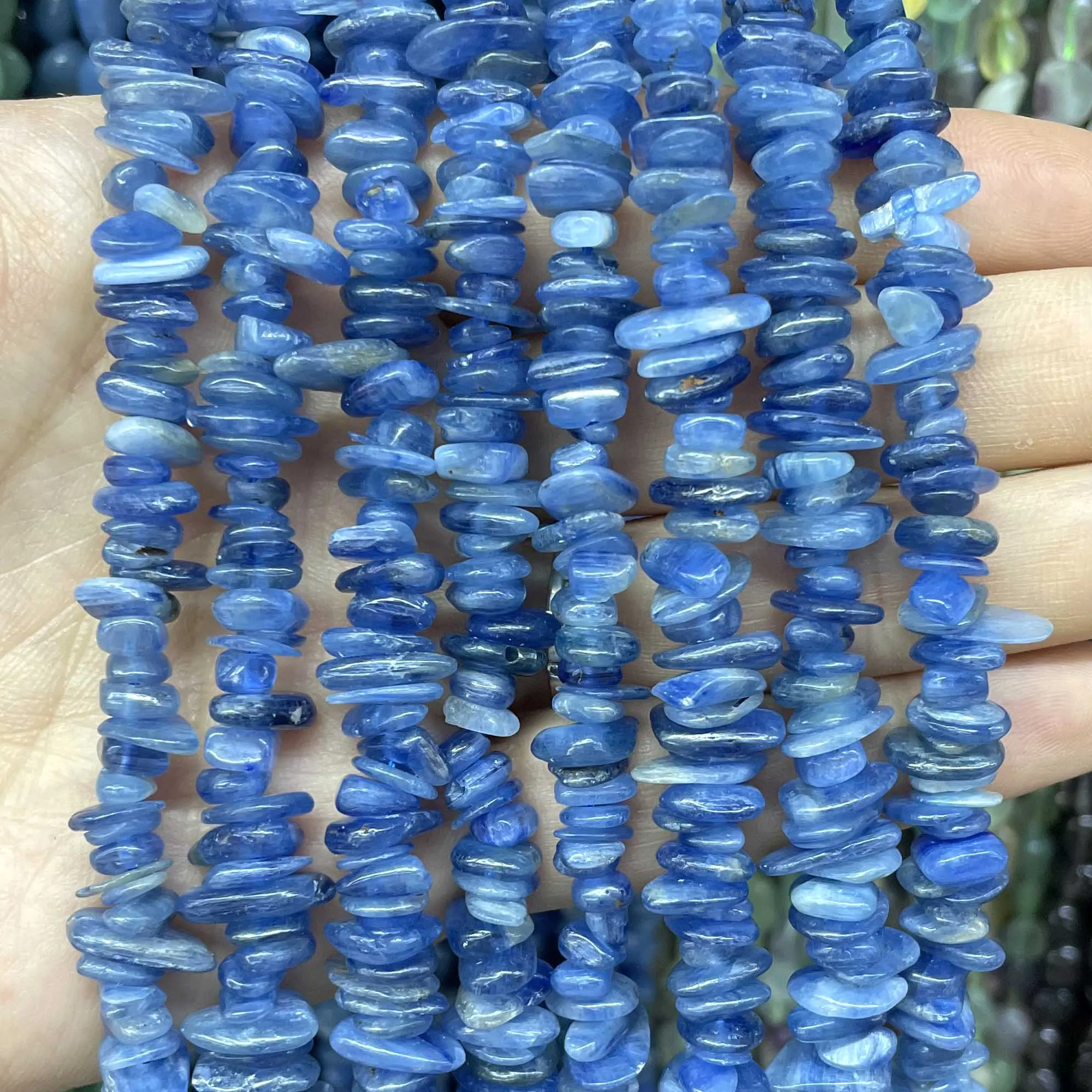 5-8MM Natural Irregular Chips Blue Kyanite Freeform Gravel Stone Spacer Loose Beads For Jewelry Making DIY Bracelet Accessories