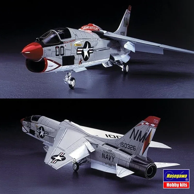 Hasegawa 07225 1/48 لعبة بلاستيكية لتقوم بها بنفسك أطقم منمذجة الأمريكية F-8E الصليبية الناقل الطائرات