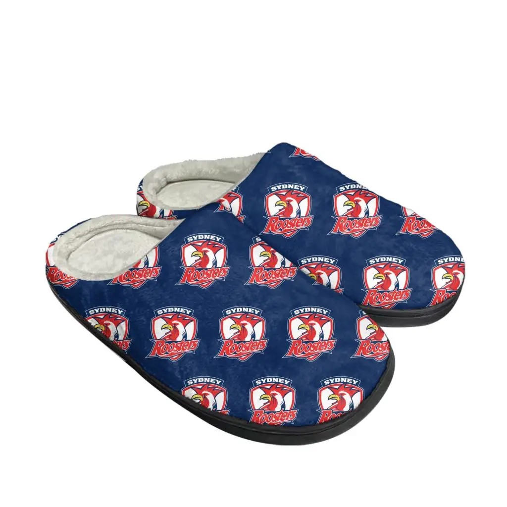 

Sydney Roosters Australian Rugby Home Cotton Slippers Mens Womens Plush Bedroom Casual Keep Warm Shoes Thermal Indoor DIY Shoe