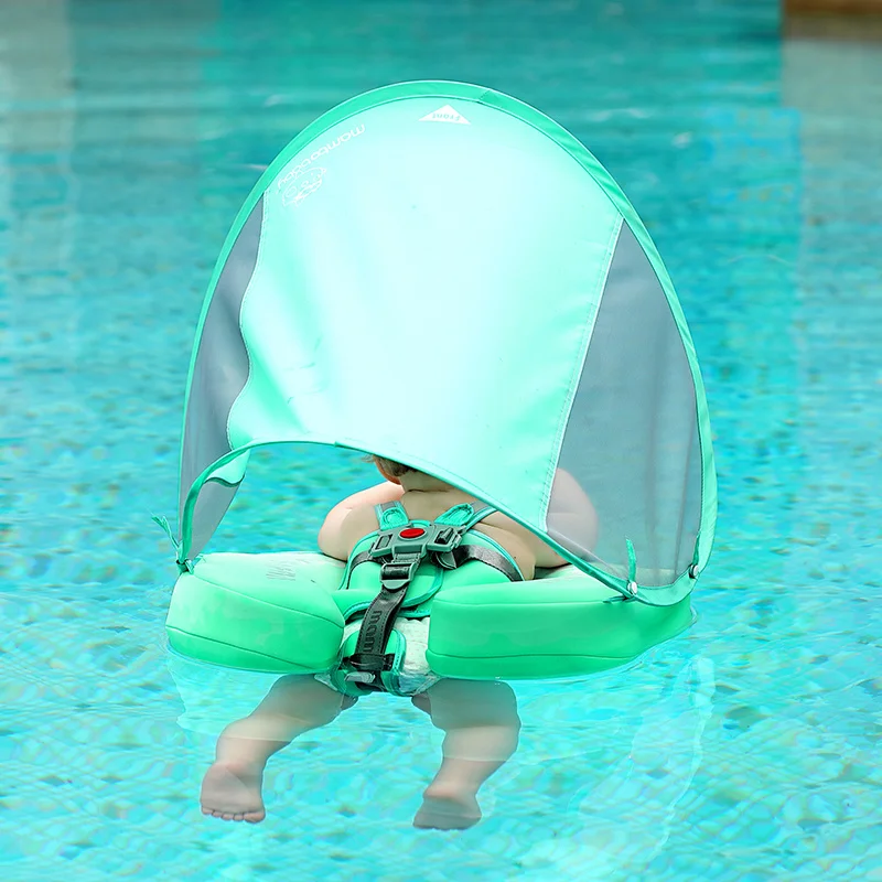 Baby Swimming Float Ring Swim Trainer Non-Inflatable Sunshade Kids Float Lying Swimming Pool Toys Bathtub For Accessories