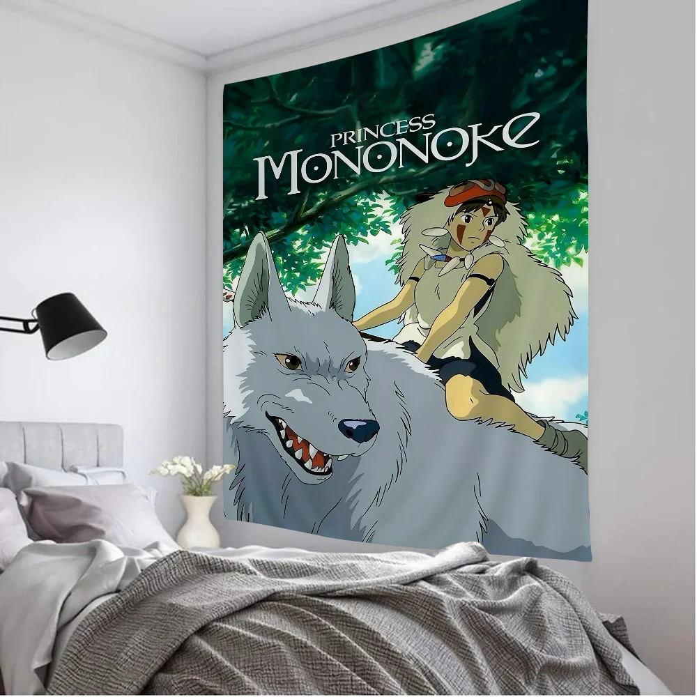 Cartoon Anime Girl M-Mononoke H-Hime Hanging Bohemian Tapestry Cheap Hippie Wall Bohemian Tapestries Mandala Hanging Home Decor