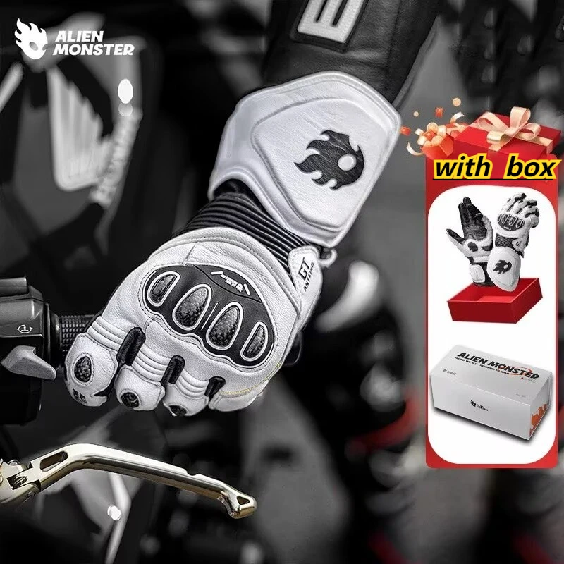 

Износостойкие перчатки из натуральной кожи, водонепроницаемые перчатки для мотокросса, защита от падения, велосипедные мотоциклетные перчатки, защитные перчатки из углеродного волокна