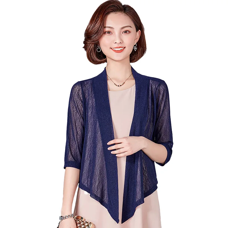 Women's Open Front Half Chiffon Beach Shirt, Women Blouses, Kimono Cardigan, Casual Cardigan, Summer Clothing, New, 2024