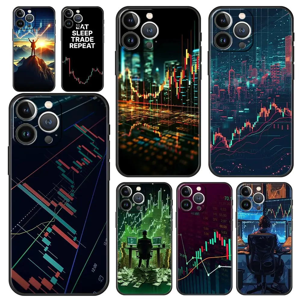 Phone Case For iPhone 16 15 14 13 12 11 Pro Max XS X XR SE 7 8 Plus Shell Trade Investment Forex Stock Market iPhone 16e Cover