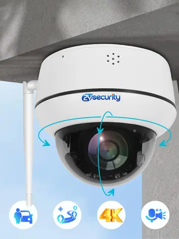 4K 8MP Wifi Dome PTZ Camera Outdoor Humanoid Tracking IP Camera Indoor 2-way Audio Wireless Home Security Surveillance Cameras
