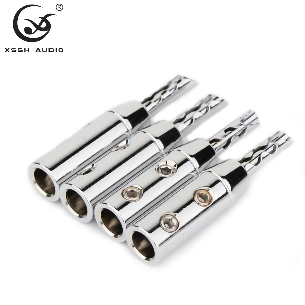 

4 шт., 8 шт., 16 шт., адаптер для динамика XSSH, аудио, 6 мм, разъем для адаптера, латунь с родиевым покрытием BFA Z, тип HIFI, разъем для динамика типа «банан»